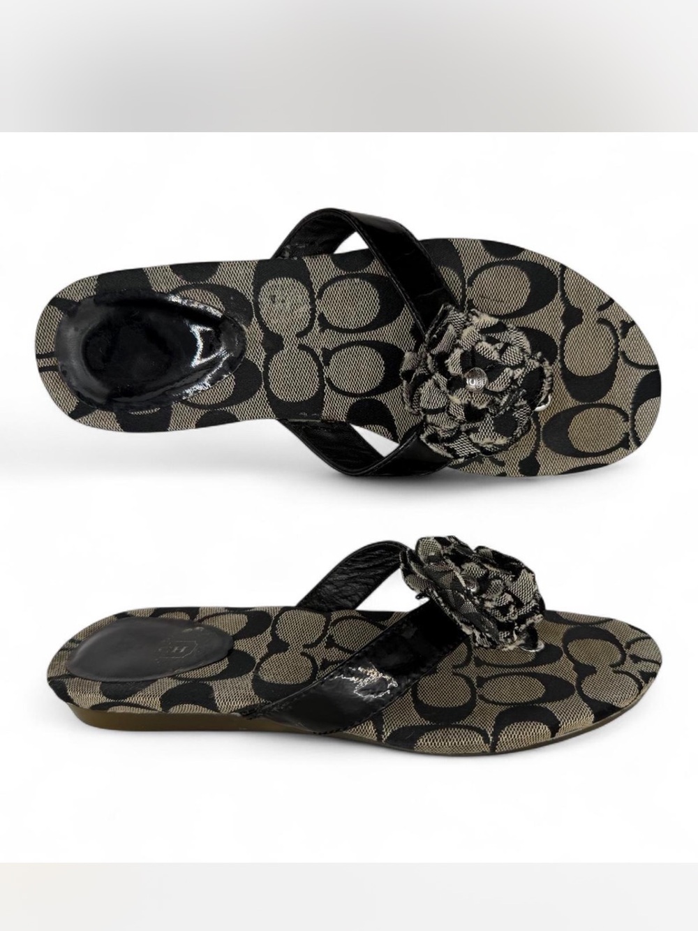 Coach Women's Signature Canvas Flip Flop Sandal